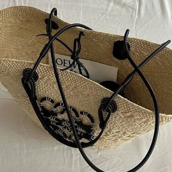 LOEWE Sunday Neeti Black Raffia Bag mysite