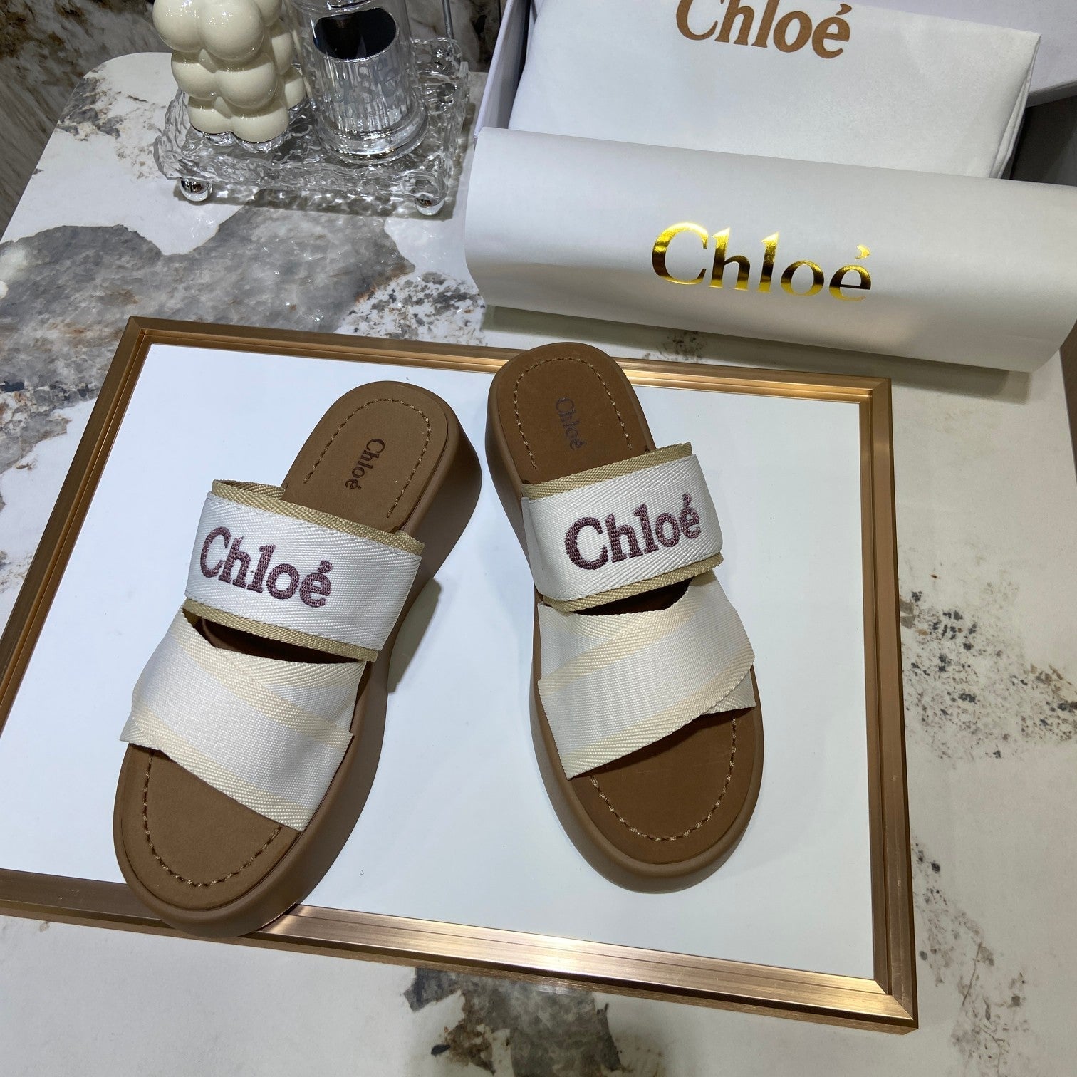 Embroidery Woven Belt Thick Bottom Sandals mysite