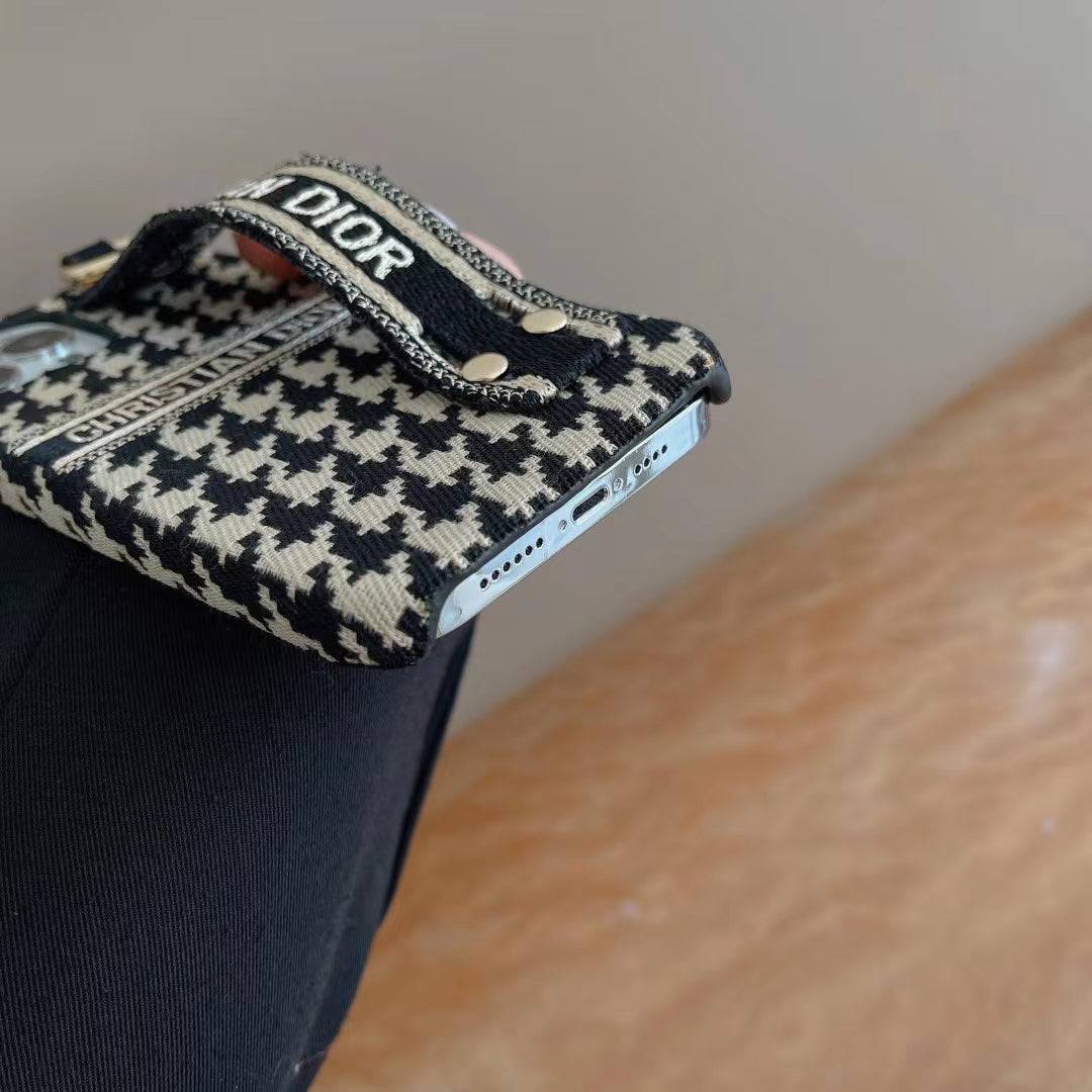 Phone Case with Hand Strap for iPhone Fashion Fabrics mysite