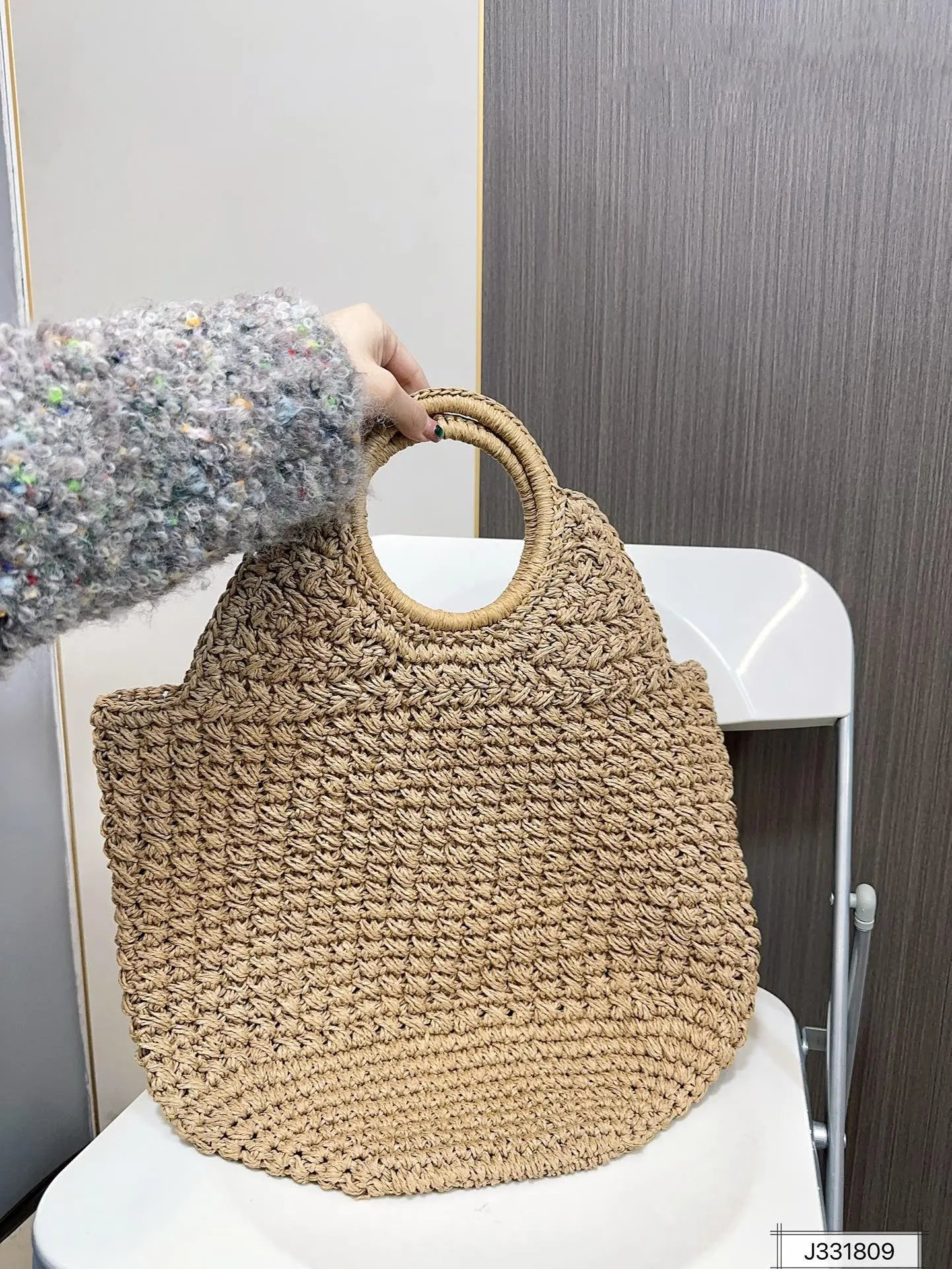 YSL SAINT LAURENT Summer Raffia Tote Bag 41x37cm mysite