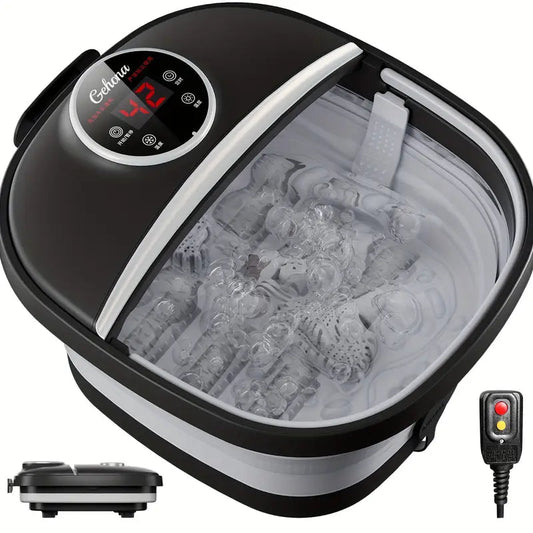Foot Spa Bath Massager with Heat, Collapsible Foot Massager Spa Soaking Tub with Bubbles Ma boutique