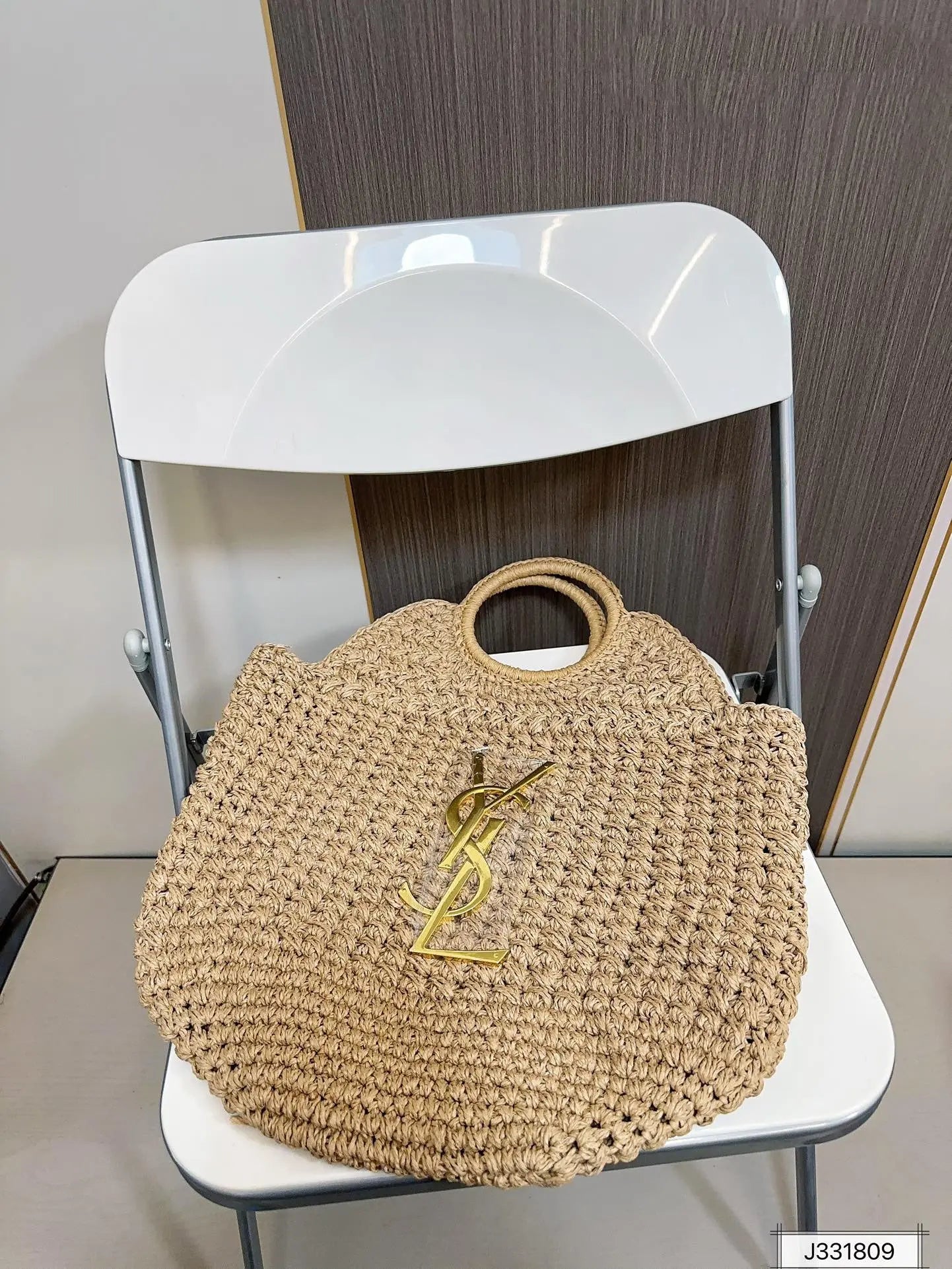 YSL SAINT LAURENT Summer Raffia Tote Bag 41x37cm mysite