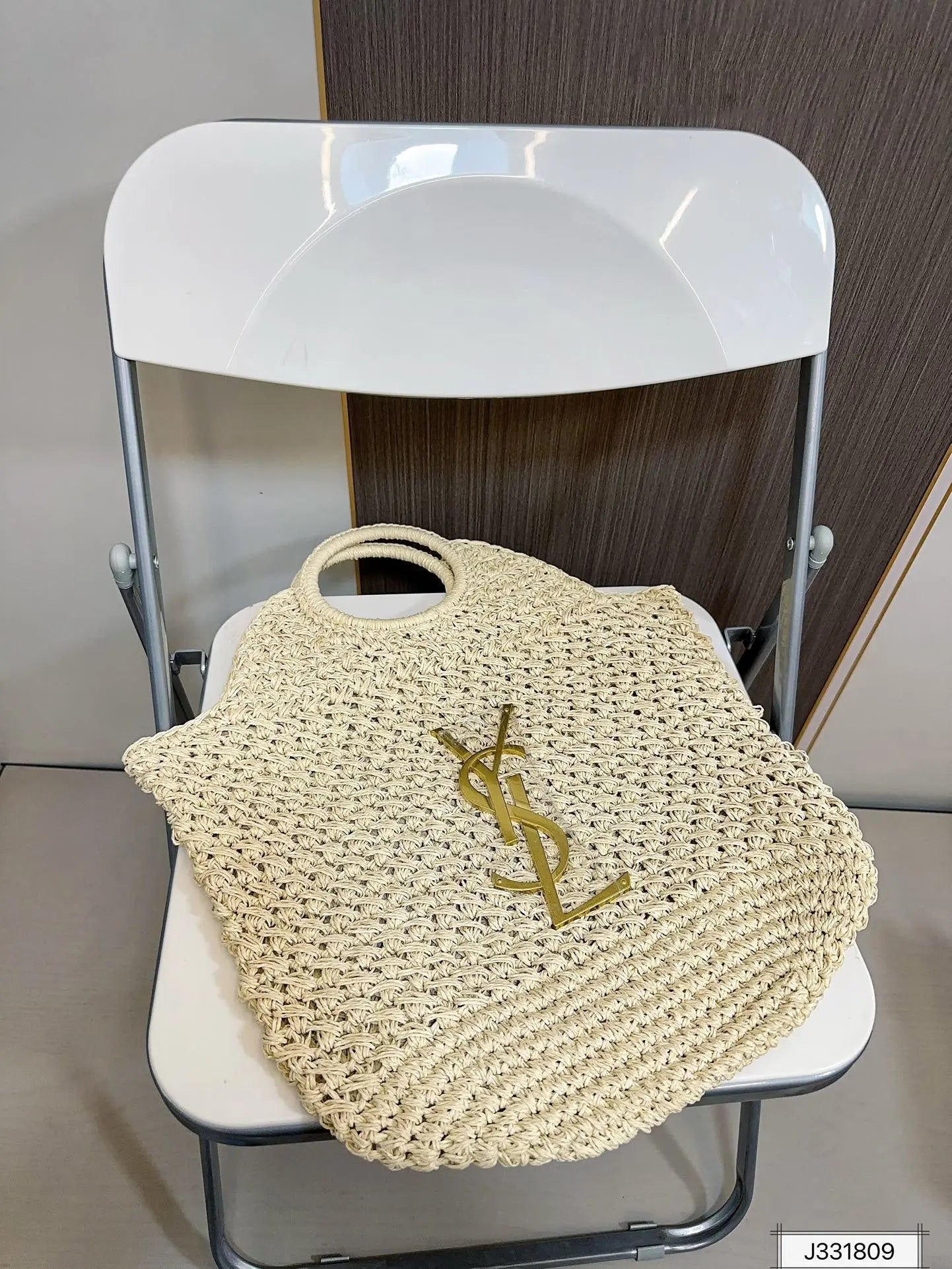 YSL SAINT LAURENT Summer Raffia Tote Bag 41x37cm mysite