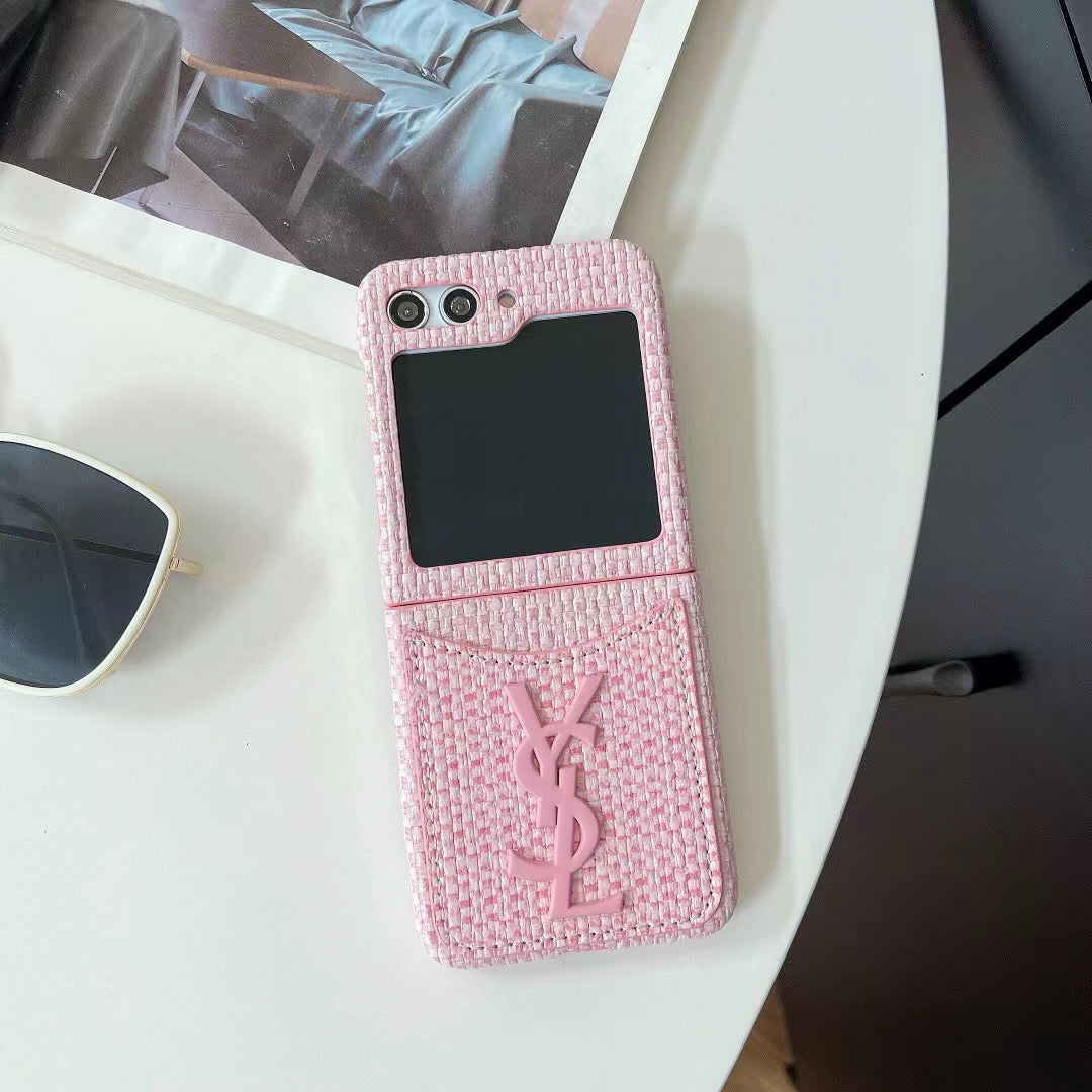 Luxurious Rattan Single Card Slot Case For Samsung Z Flips mysite