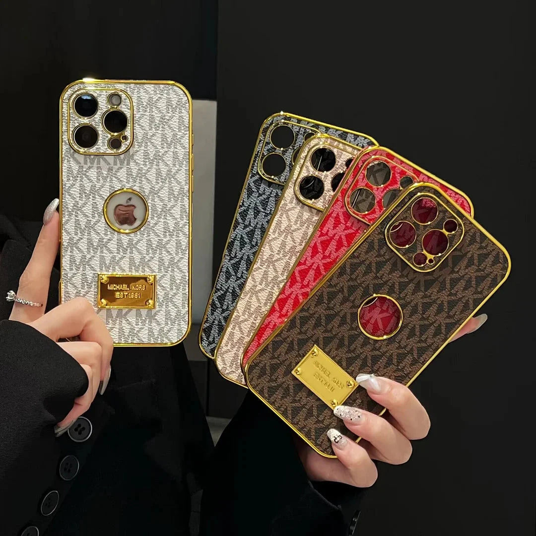 Gold Monogram Signature Canvas Leather Apple iPhone Cases mysite