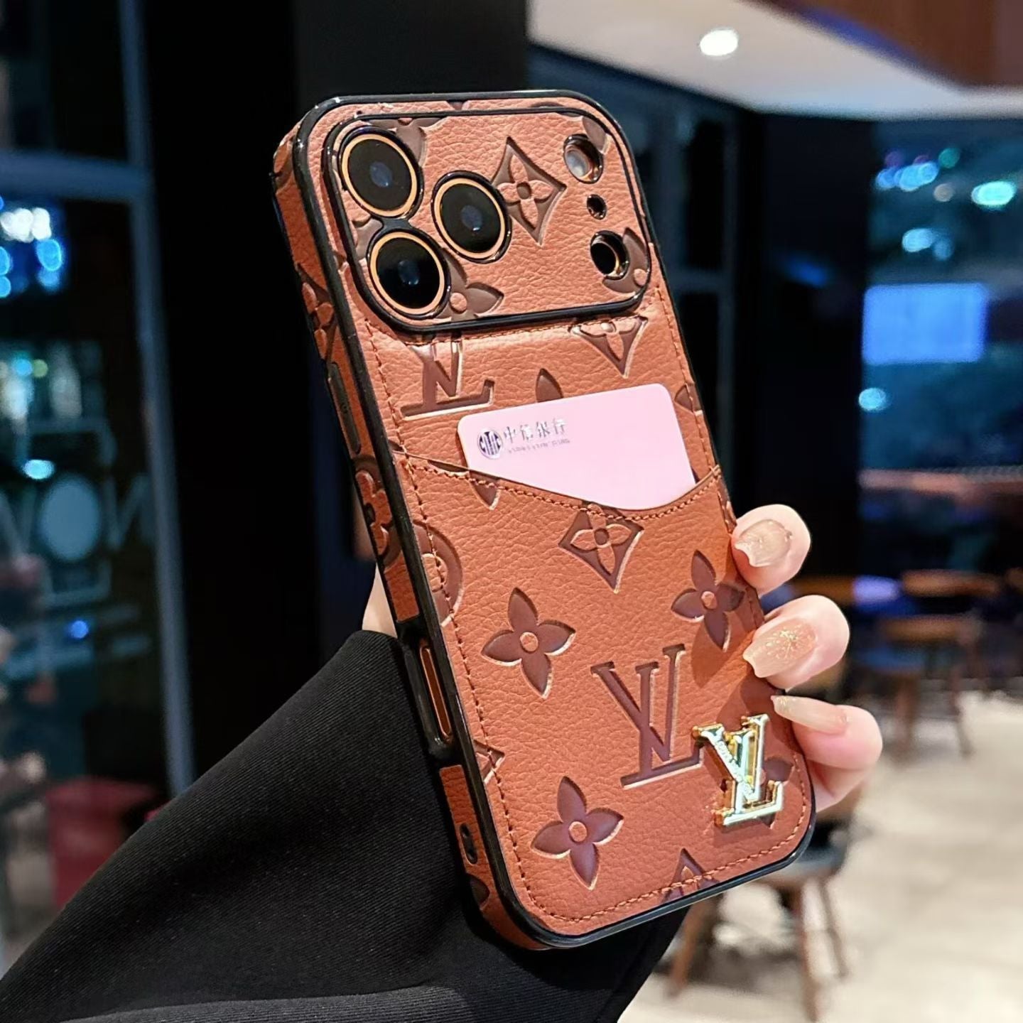 Lv Luxury Phone Case With Card Holder For iPhone 17/ 16 / 15 / 14s mysite