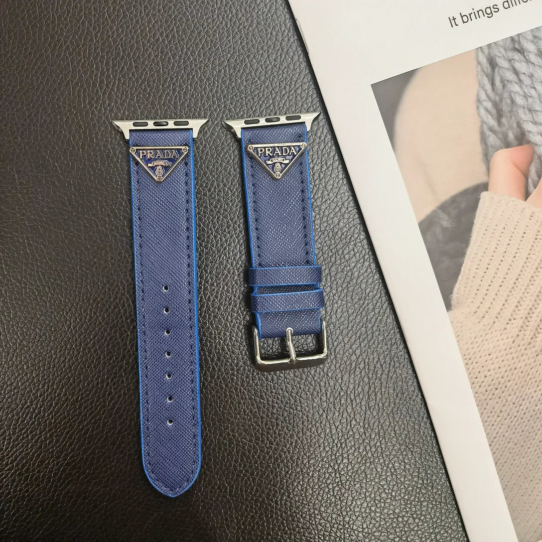 Double Triangle Monogram Label Leather Apple Watch Bands-1 mysite