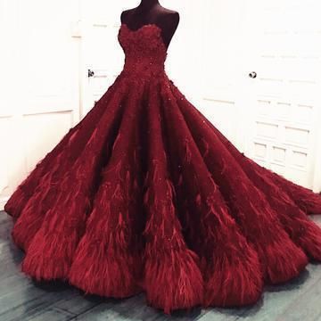 Romantic Lace Sweetheart Bodice Corset Feather Ball Gown Prom Dresses  cg6130s mysite