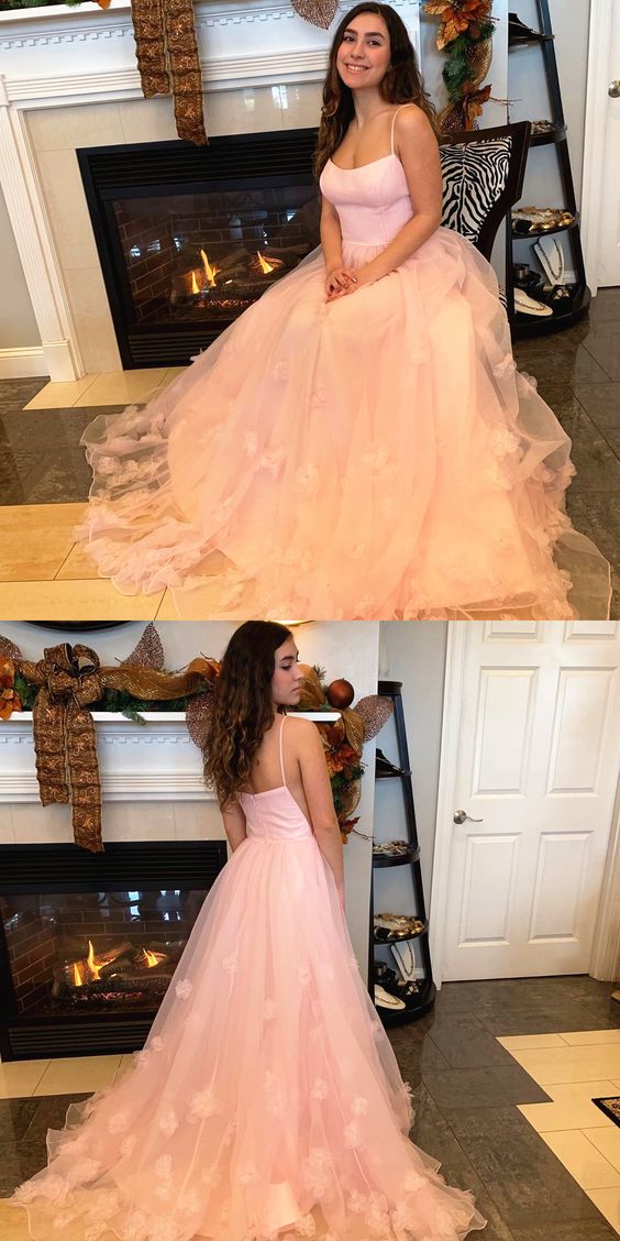 Spaghetti Straps Pink Ball Gown prom dress  cg8926s mysite