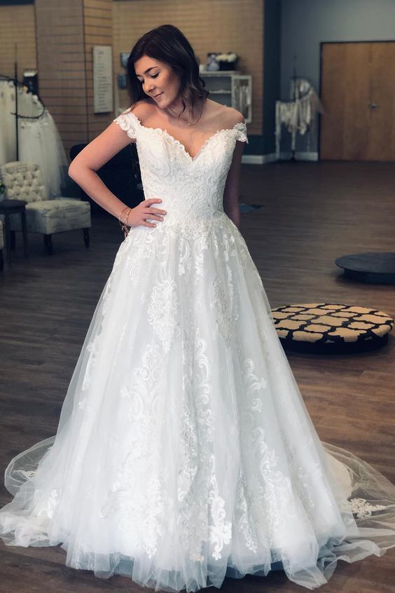 Off the Shoulder Appliques Long Wedding Ball Gown Prom Dress   cg9981s mysite