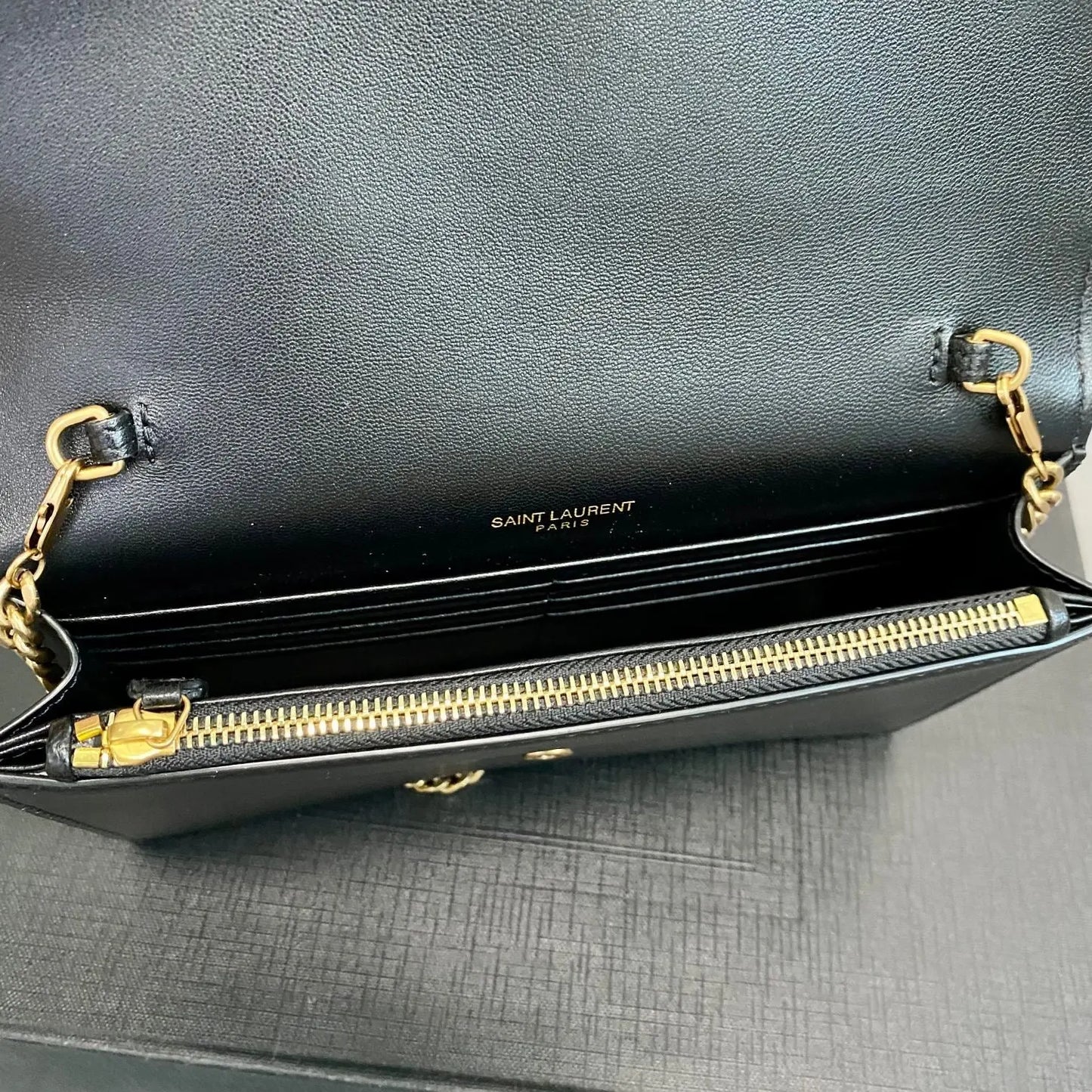 YSL Cassandra Shoulder Black Bag - 19x12.5x3.5cm mysite