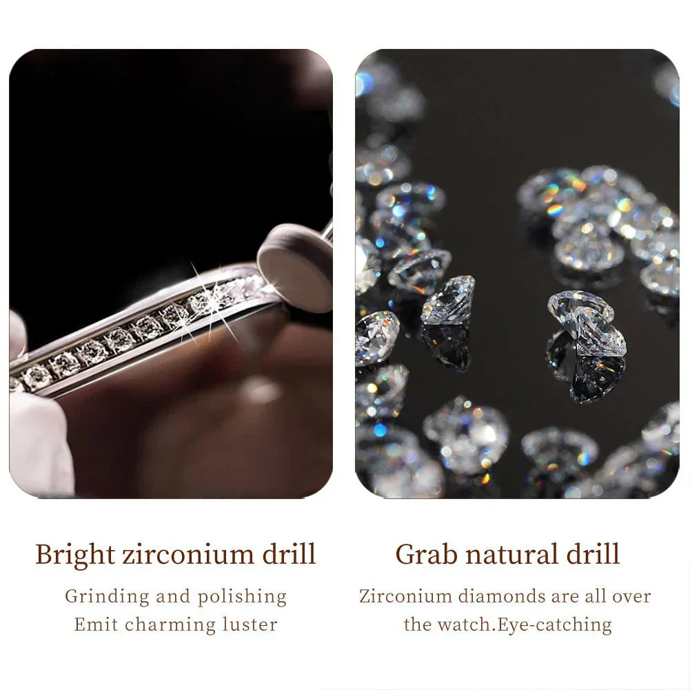 Diamond Éclat - Luxe Roman Dial Quartz Watchs-1 mysite