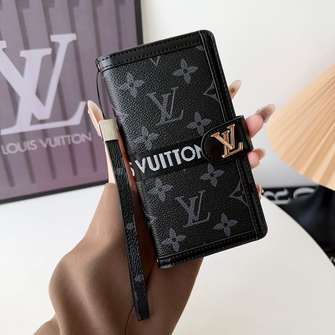 Premium Genuine Leather Monogram Canvas Wallet Card Holder iPhone Cases mysite