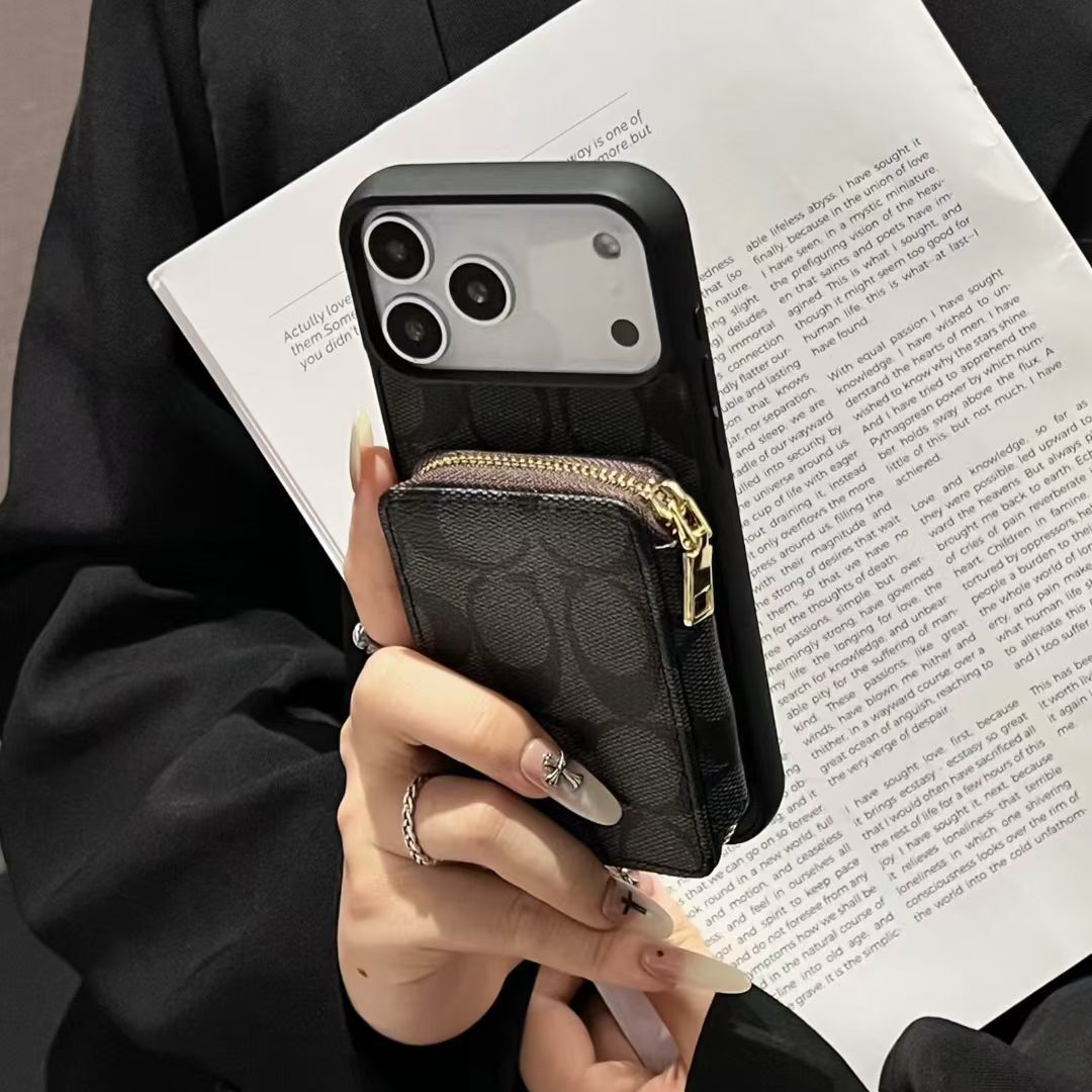 Luxury Leather Case Coach Card Holder For iPhone 17 / 16 / 15 / 14s mysite
