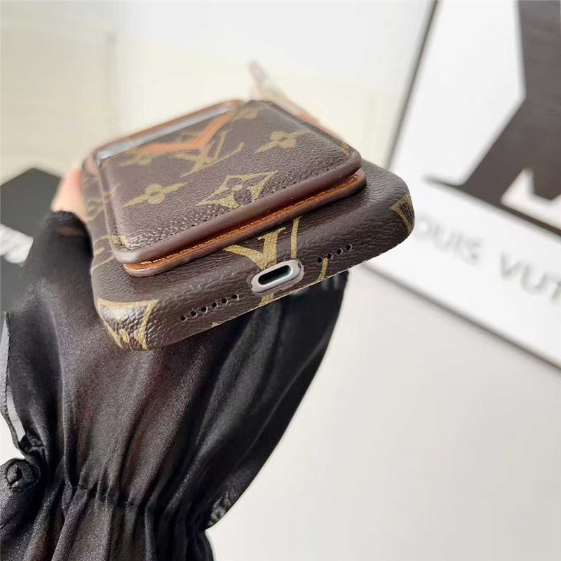 Lv Leather Card Holder Phone Case For iPhone 17 / 16 / 15 / 14/ 13s mysite