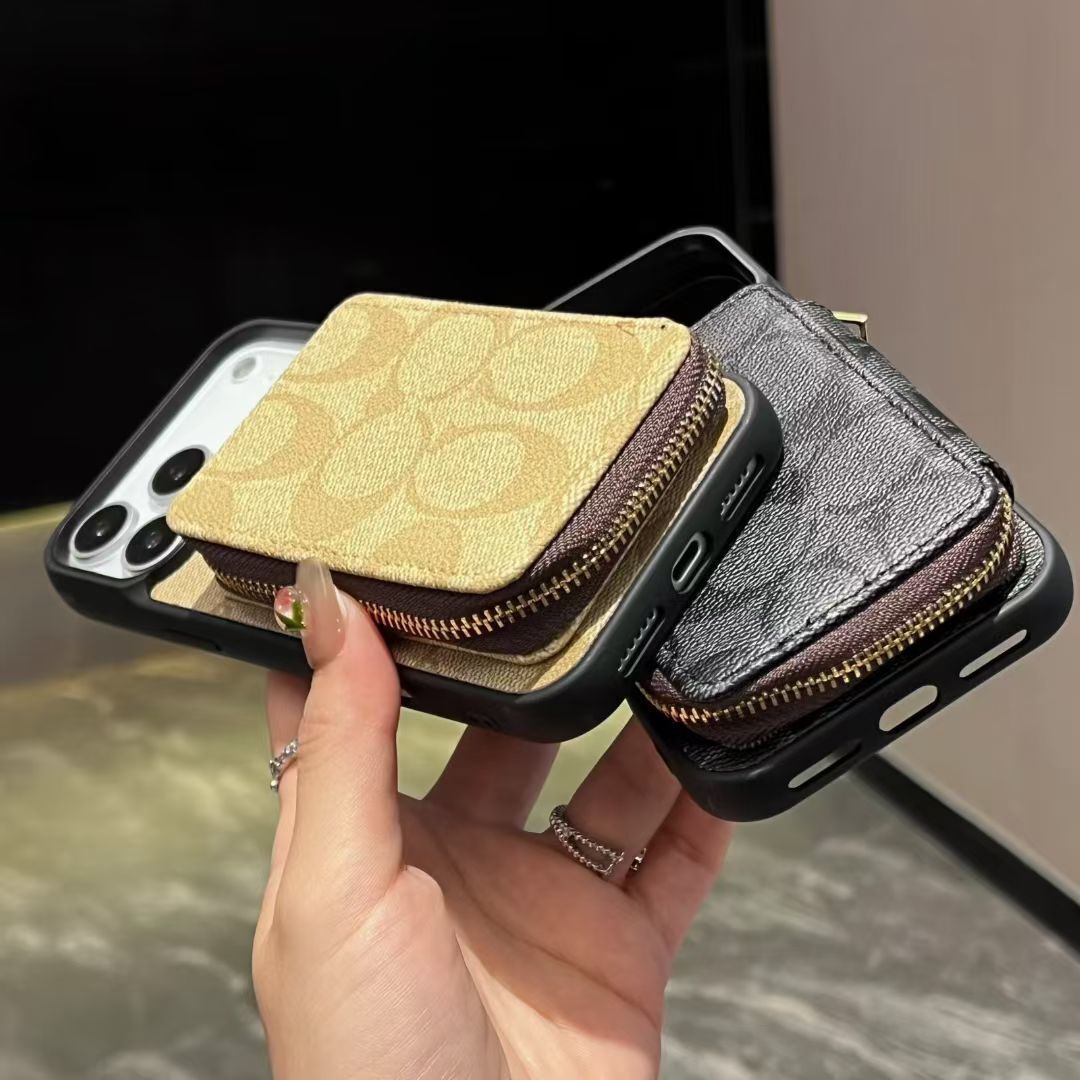 Luxury Leather Case Coach Card Holder For iPhone 17 / 16 / 15 / 14s mysite