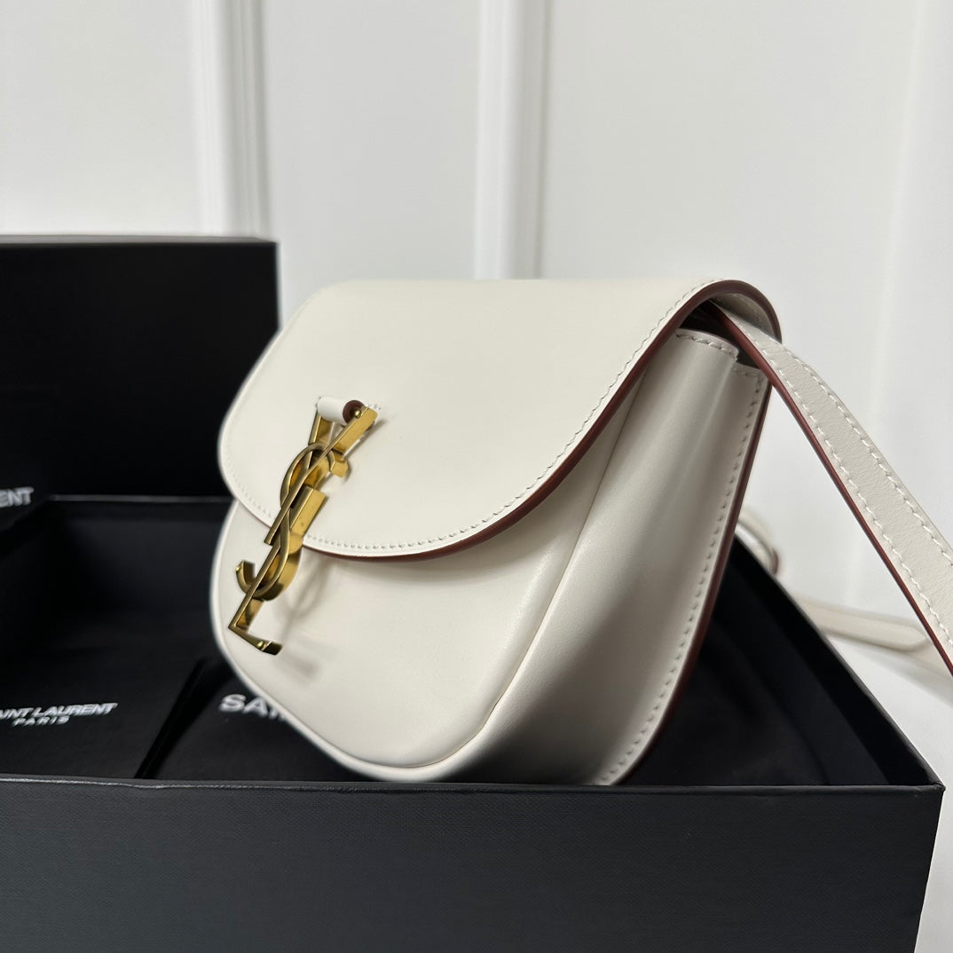 SL Kaia Small Satchel in white smooth leather mysite