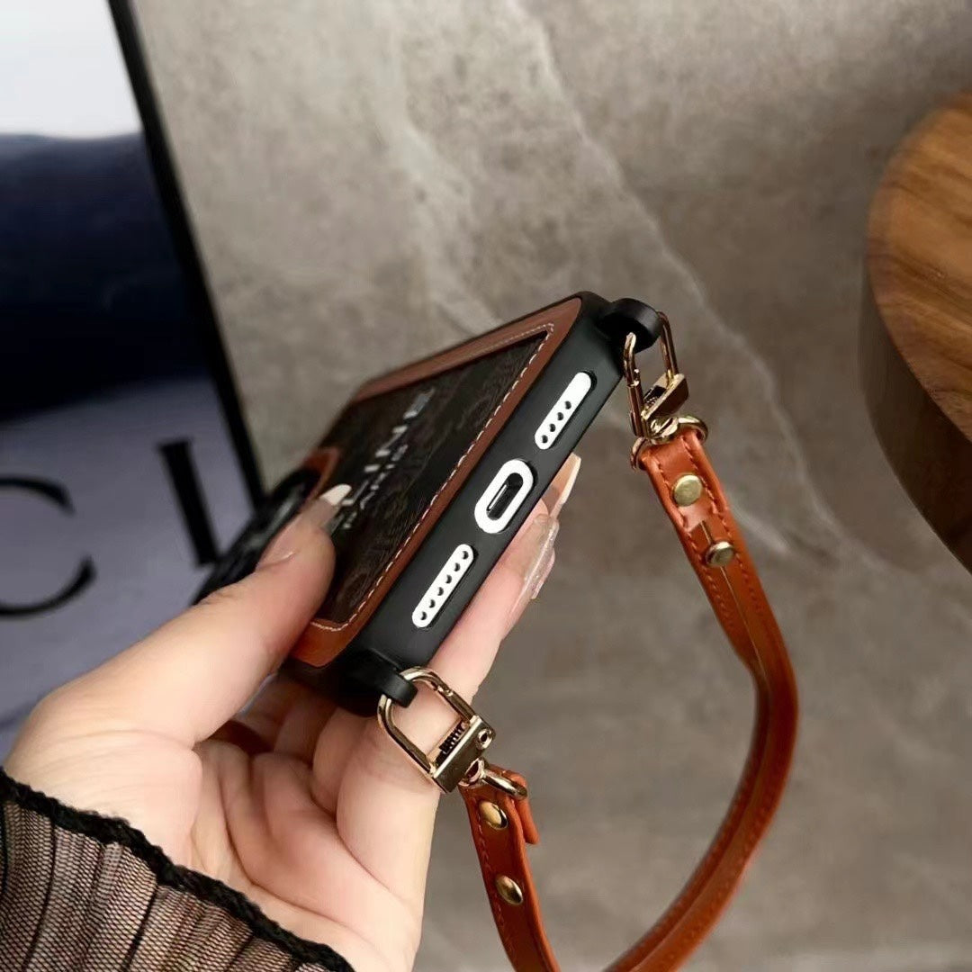 Black  Celine iPhone Case With Strap-SZ2311241 mysite