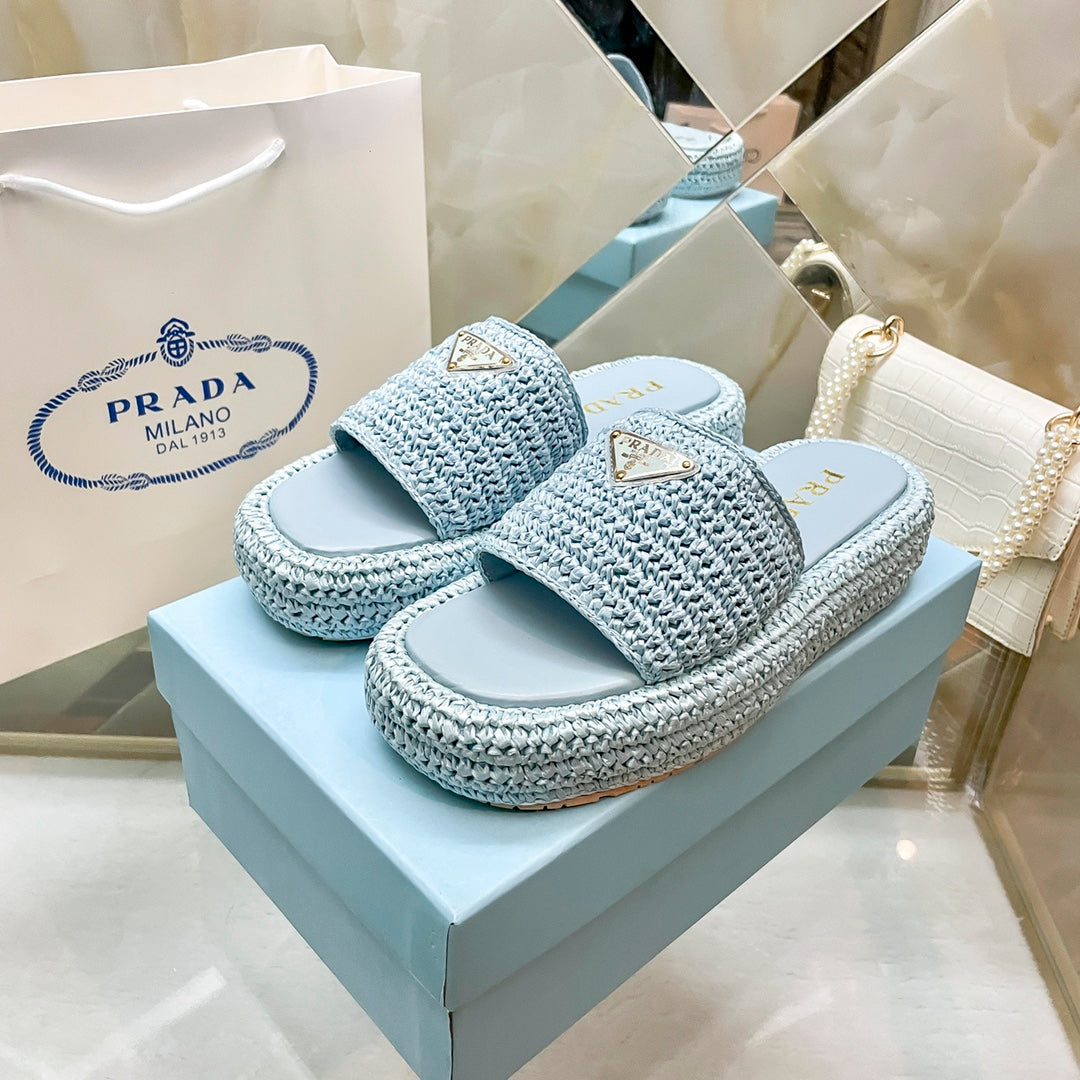 Woven Triangle Logo Slippers-1 mysite