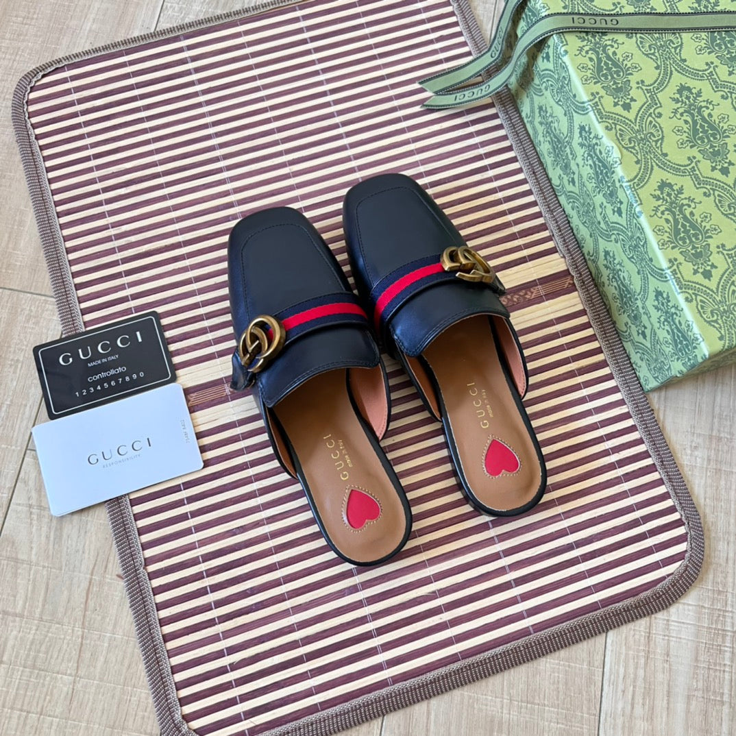 Retro Leather Half-Covered Loafers-1 mysite