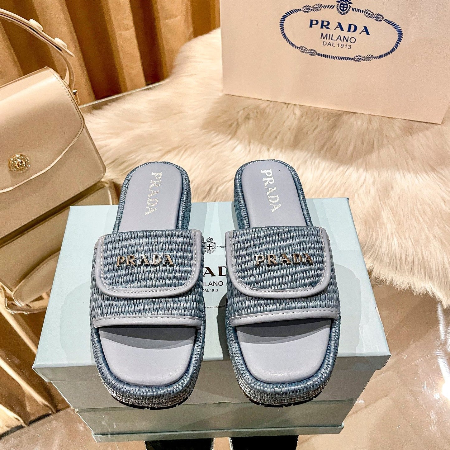 Woven Thick-Soled Slippers-1 mysite