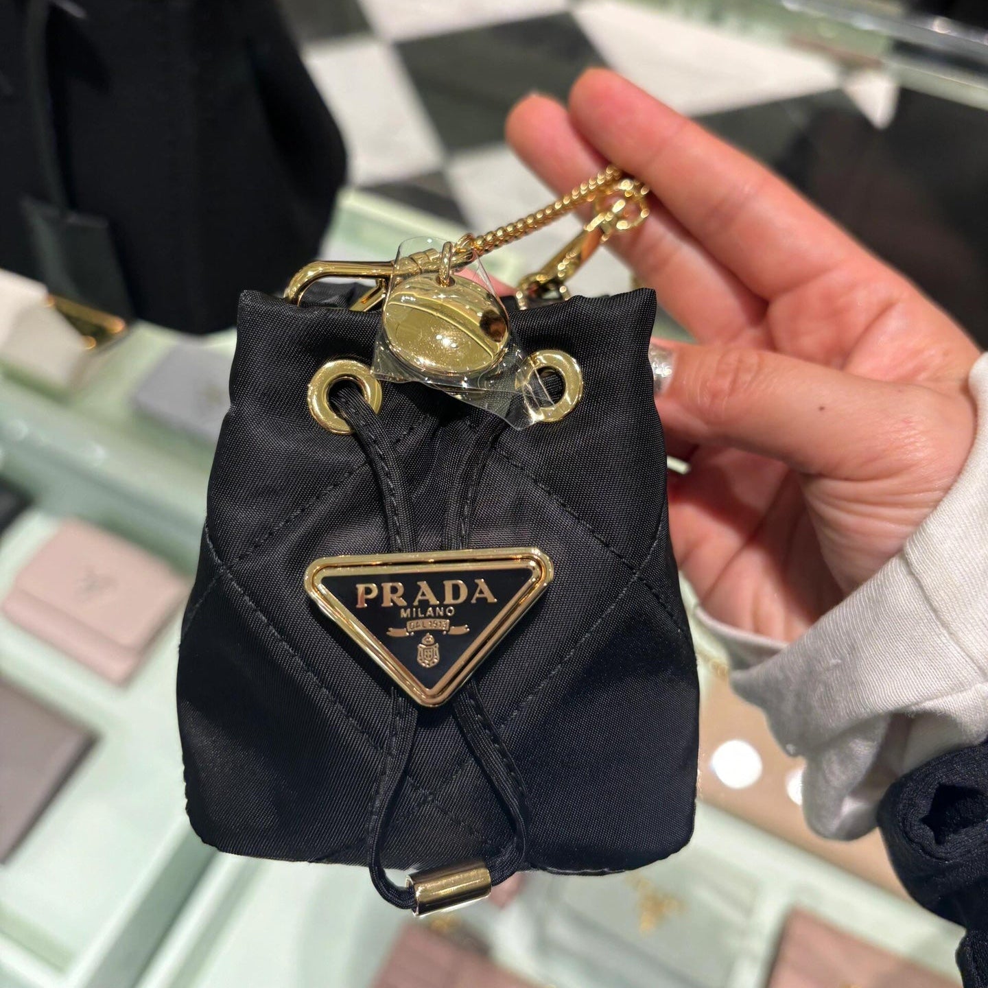 Prada Logo-Plaque Mini Bag Black Re-nylon GHW mysite