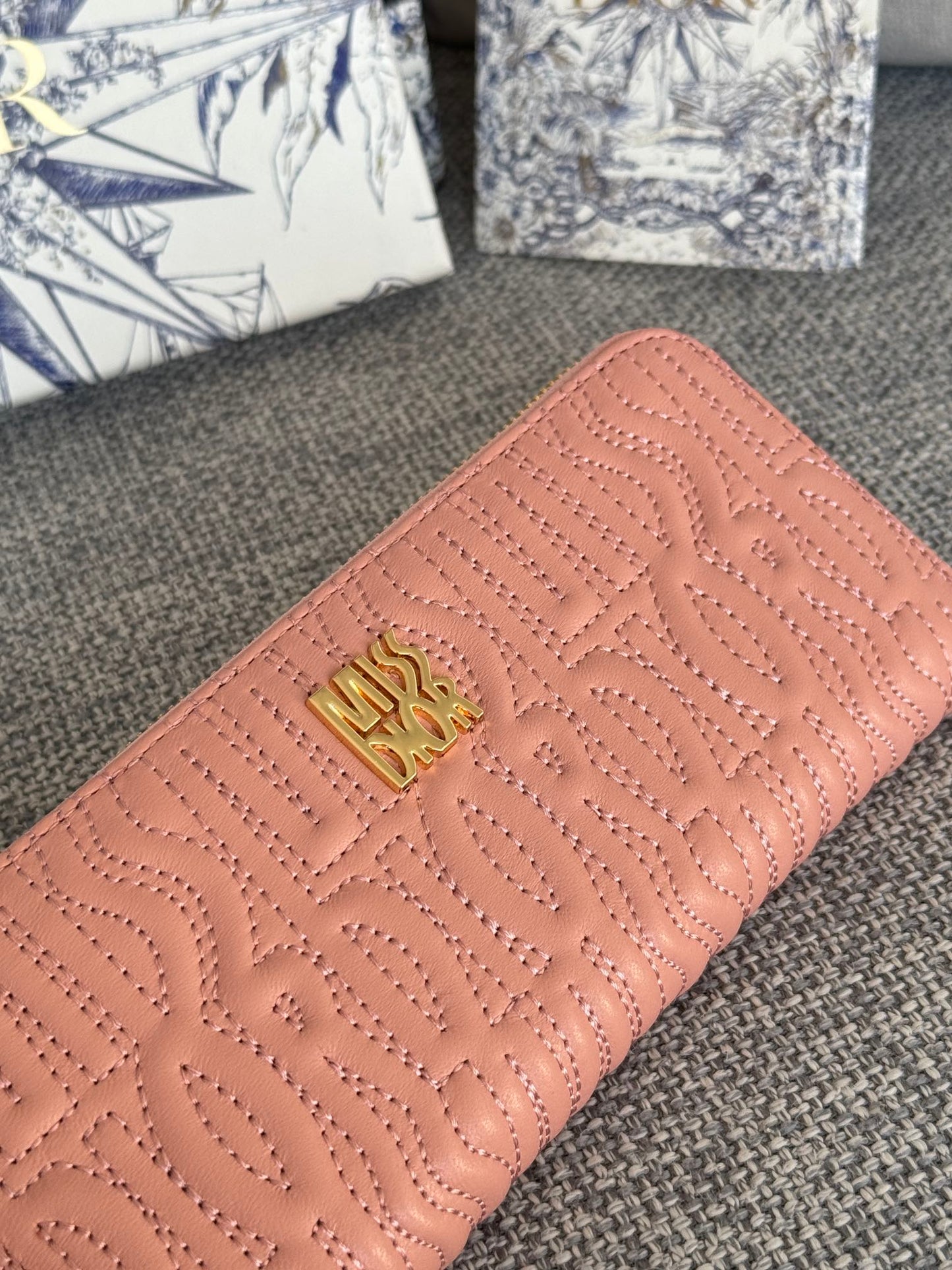 CD Miss Dior Freesia Zipper Wallet Lambskin GHW mysite