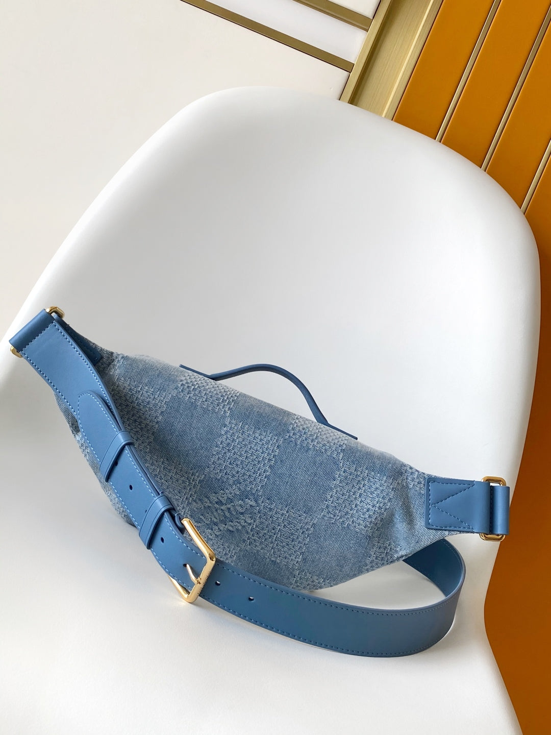 LV  Rush Bumbag Denim Blue Cotton 3D Effect Damier Denim Pattern mysite