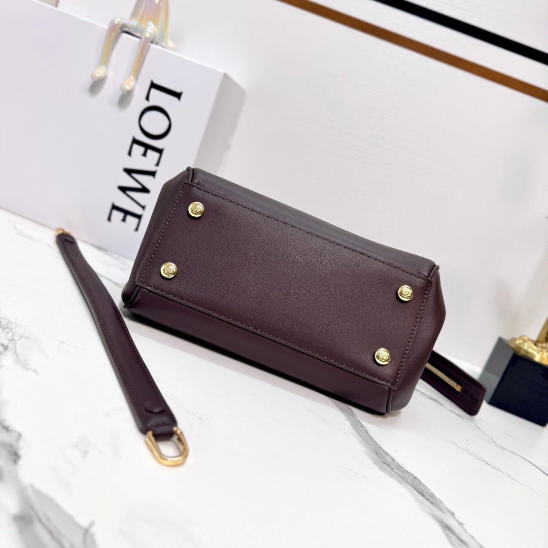 Loewe Madrid Handbag 23.5 Dark Reddish Brown Cowhide mysite