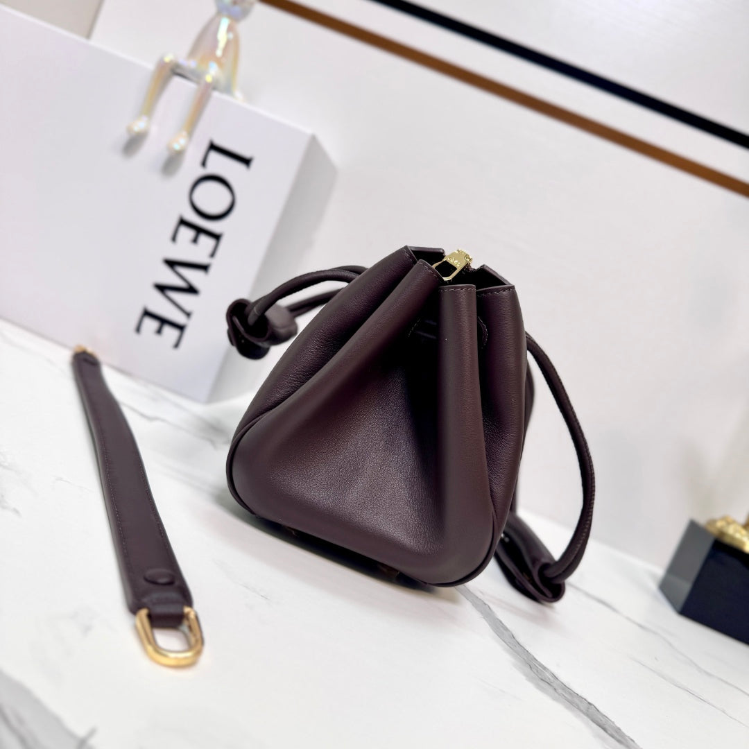 Loewe Madrid Handbag 23.5 Dark Reddish Brown Cowhide mysite