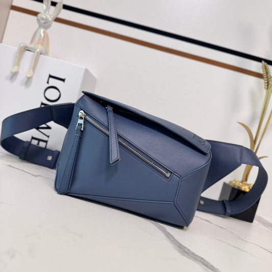 Loewe Puzzle Waist Bag 24 Navy Blue Cowhide mysite