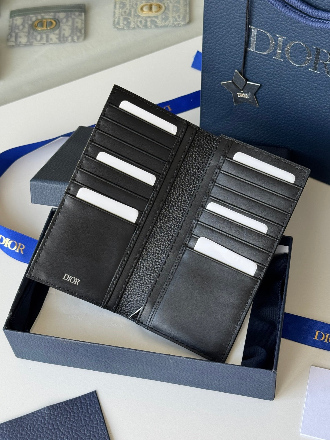 CD Saddle Long Vertical Wallet Black Cowhide & Jacquard mysite