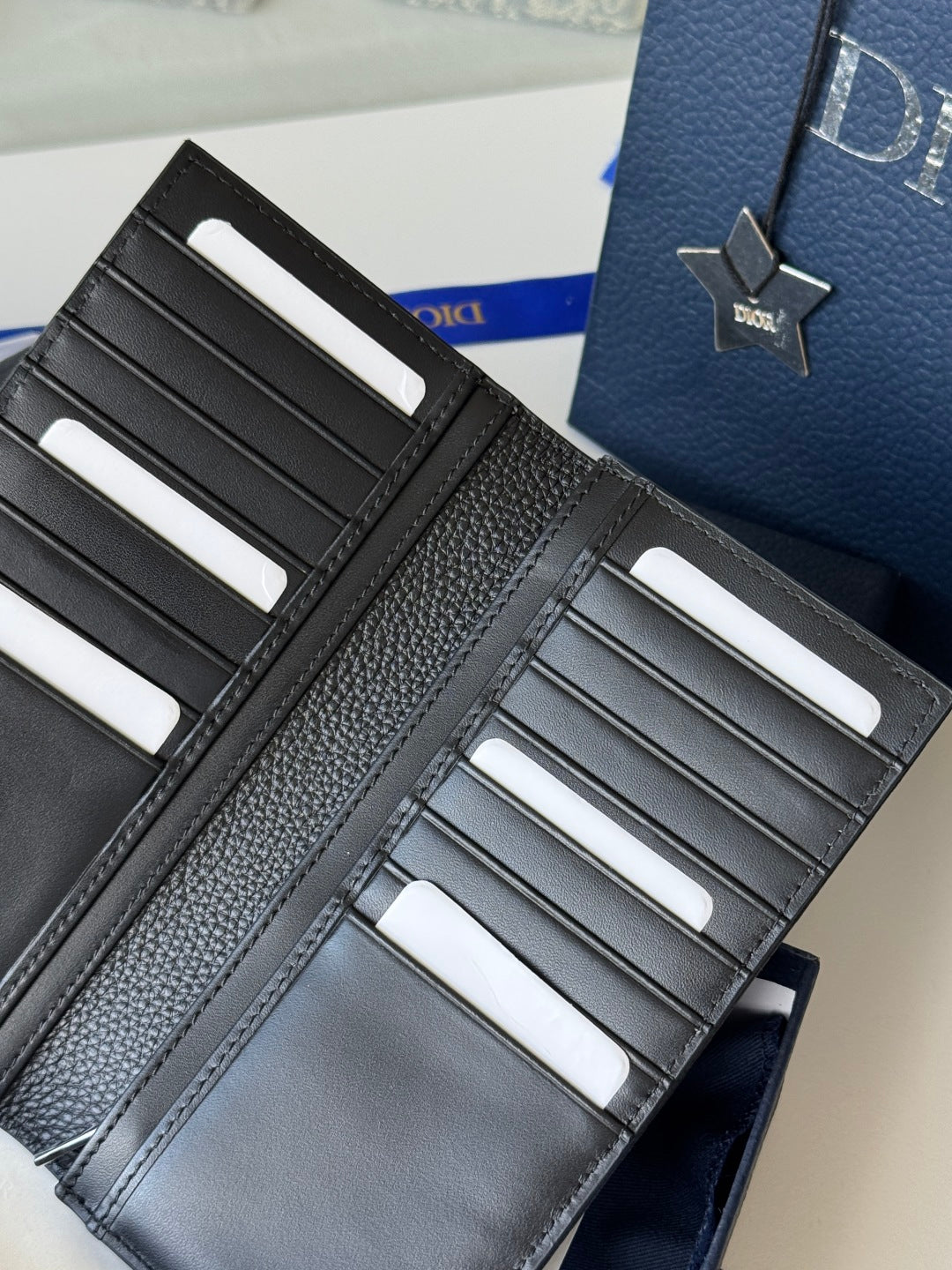 CD Saddle Long Vertical Wallet Black Cowhide & Jacquard mysite