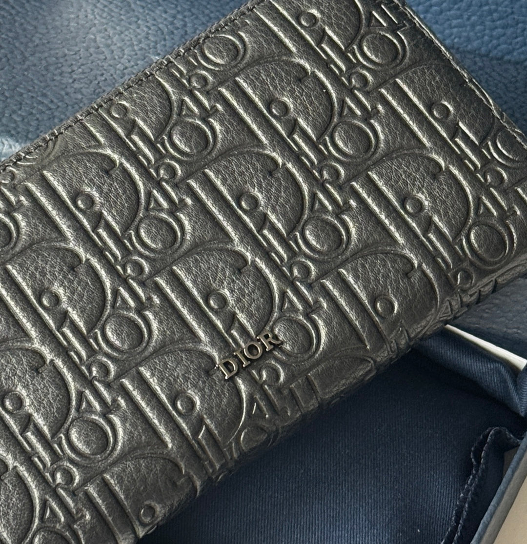 CD Long Zipped Wallet 19.8cm Black Gravity Leather mysite