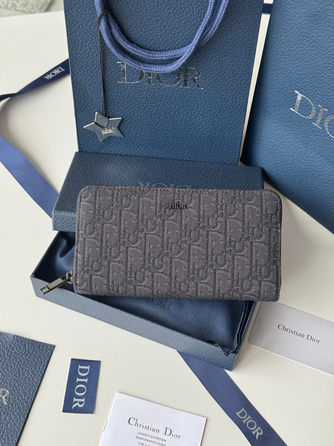 CD Long Zipped Wallet 19.8cm Black Jacquard mysite