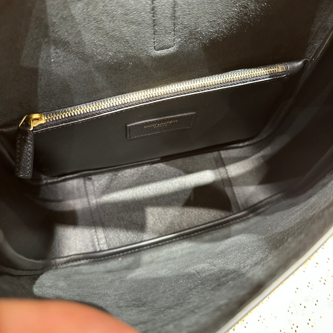 YSL Bag 22cm Black Gold Raffia Cowhide mysite