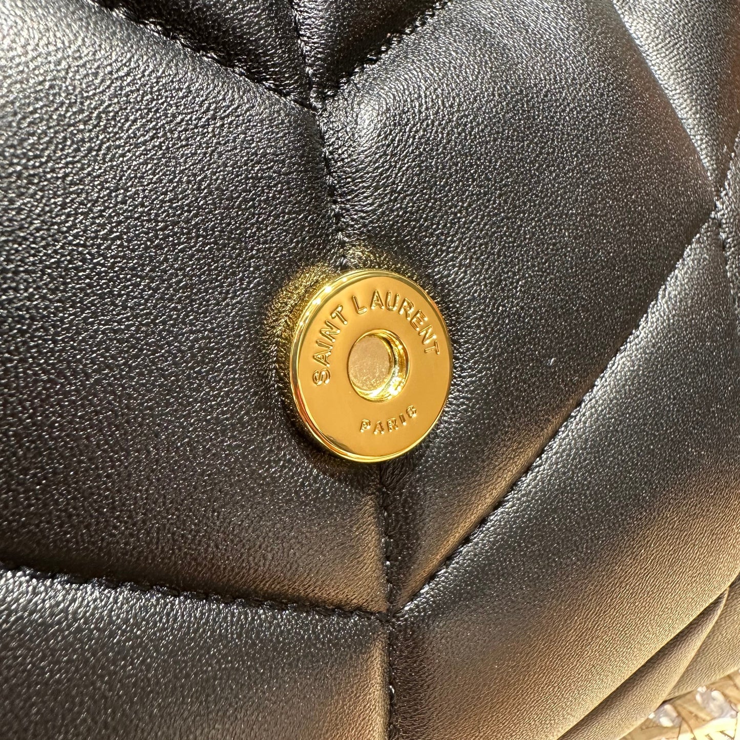 YSL Loulou Puffer Quilted Bag Black Gold Lambskin 338812 mysite