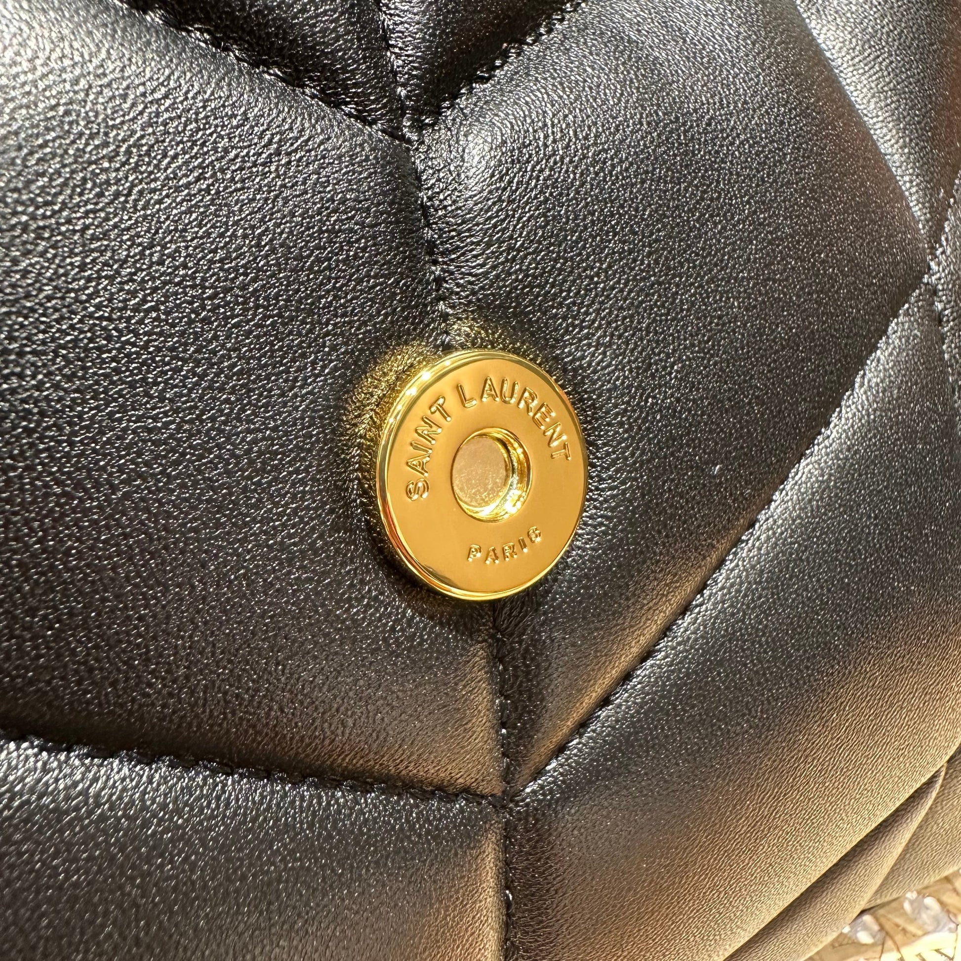 YSL Loulou Puffer Quilted Bag Black Gold Lambskin 338812 mysite