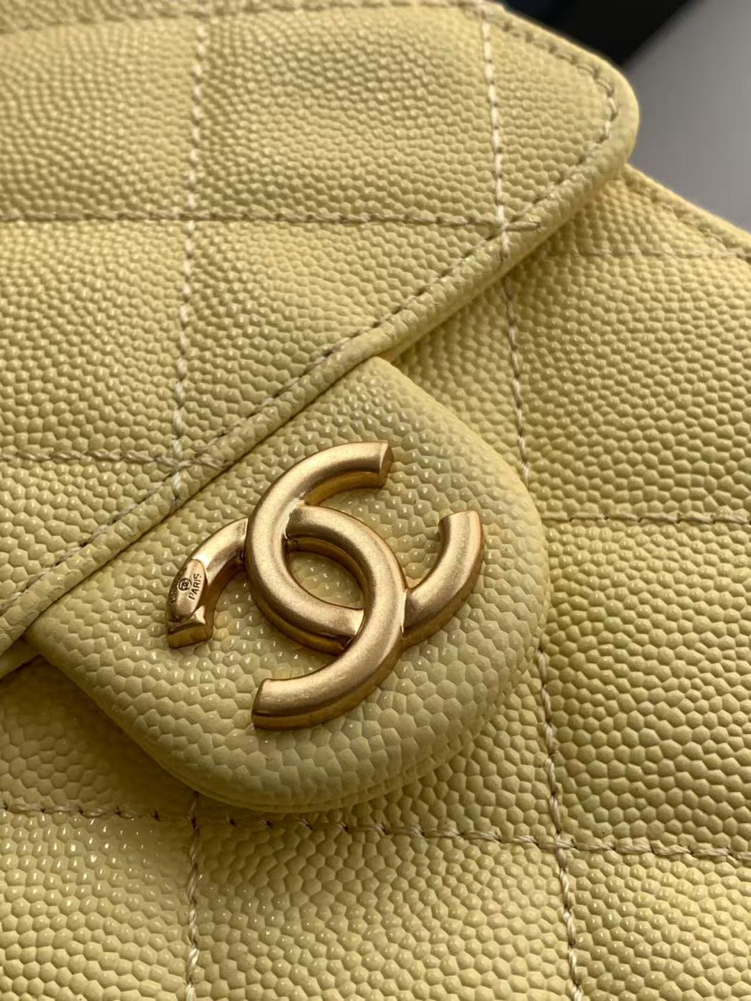 CC 25C Hobo Bag 30cm Yellow Grained Calfskin mysite