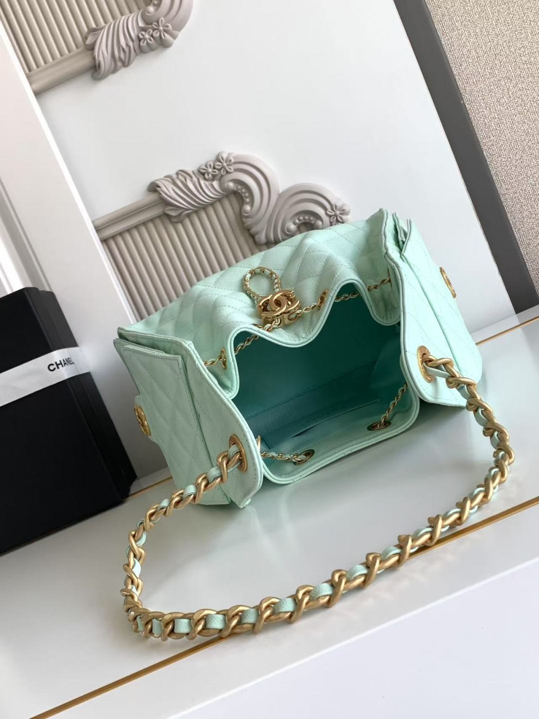 CC 25C Hobo Bag 30cm Turquoise Blue Grained Calfskin mysite