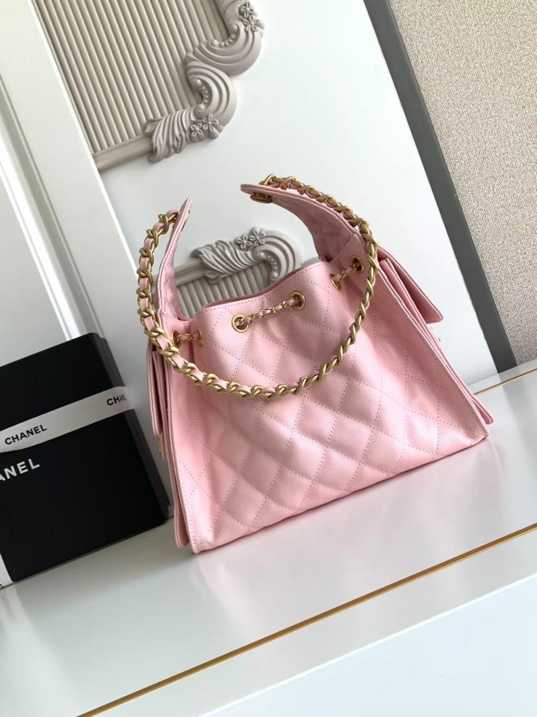 CC 25C Hobo Bag 30cm Pink Grained Calfskin mysite