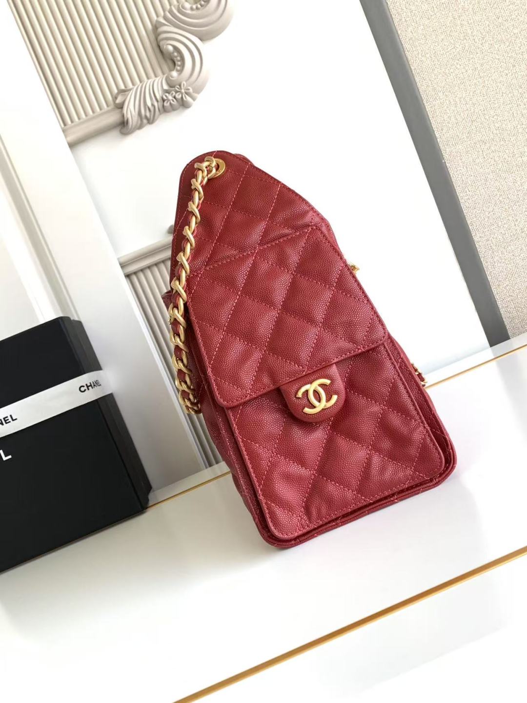 CC 25C Hobo Bag 30cm Dark Red Grained Calfskin mysite