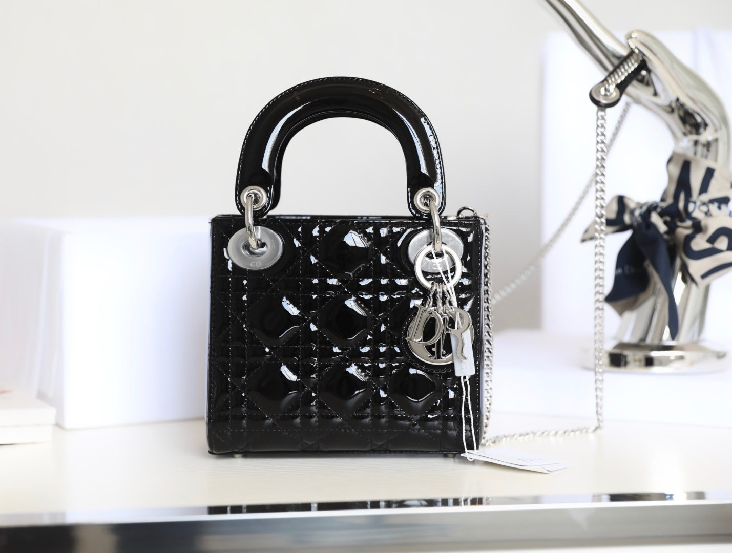 CD Lady Dior Mini Bag With Silver Hardware Calfskin mysite