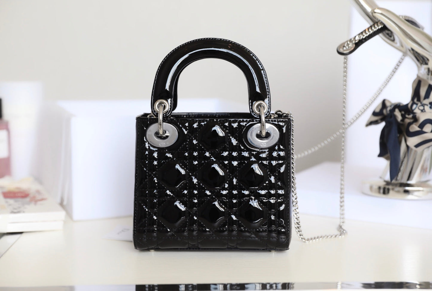 CD Lady Dior Mini Bag With Silver Hardware Calfskin mysite