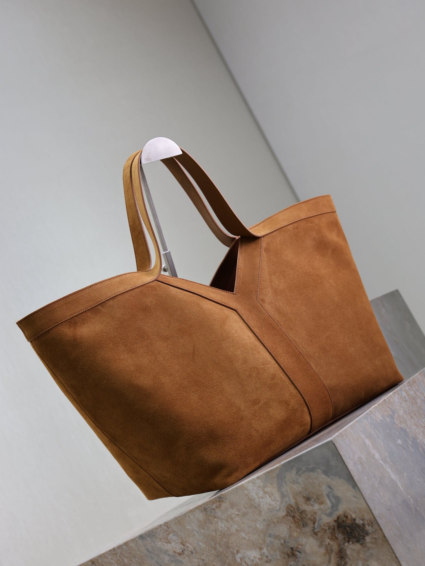 Prada Y Tote Bag Brown Suede mysite