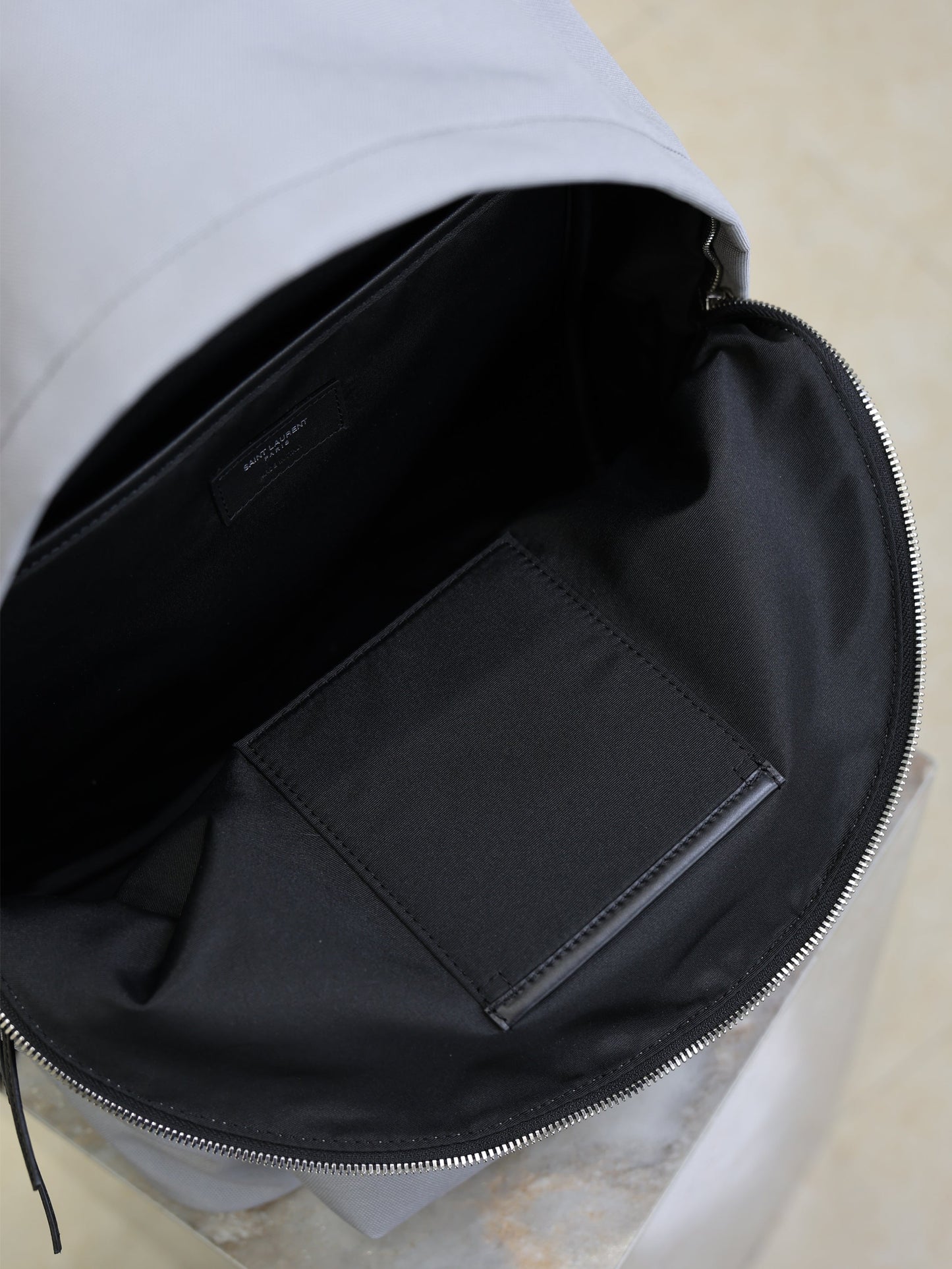 Prada City Backpacks Light Gray Cowhide Cotton mysite