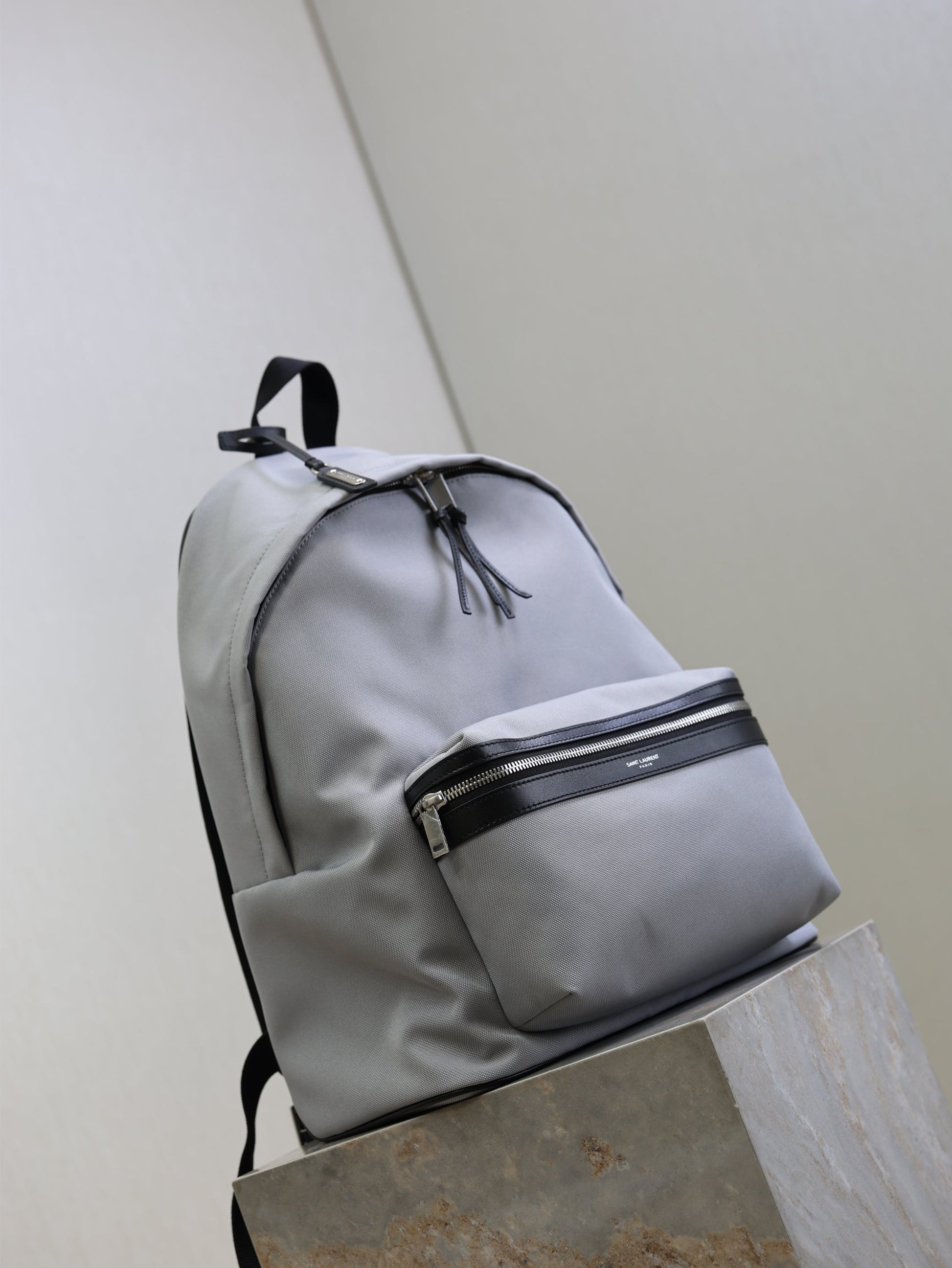 Prada City Backpacks Light Gray Cowhide Cotton mysite