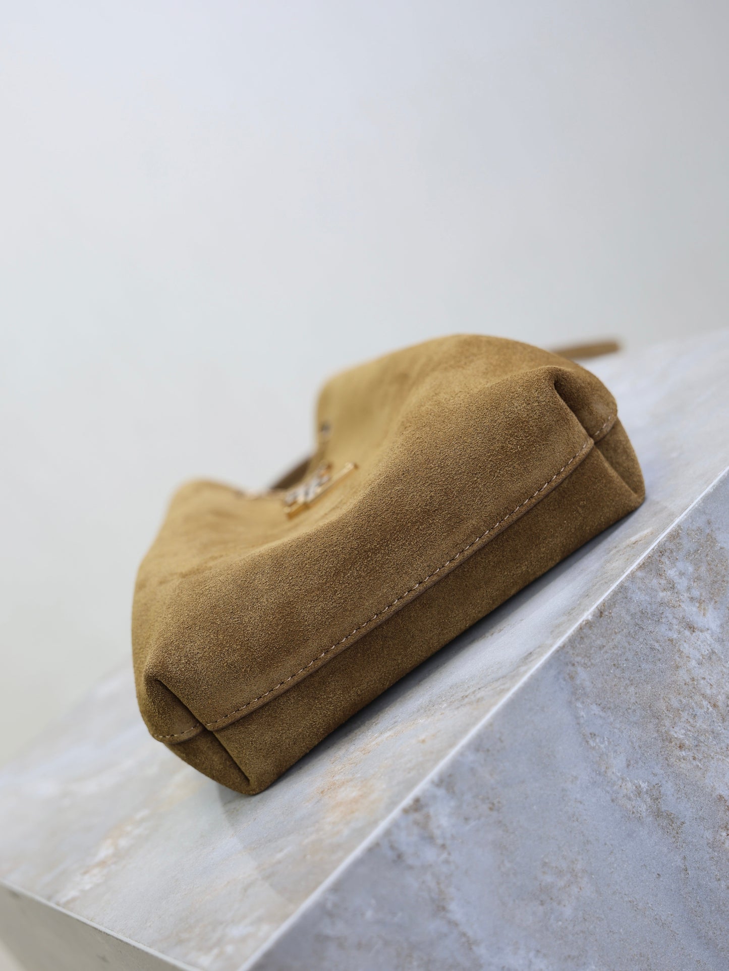 Prada Pochon Bucket Bag 20cm Brown Suede Bronze-Tone HW mysite