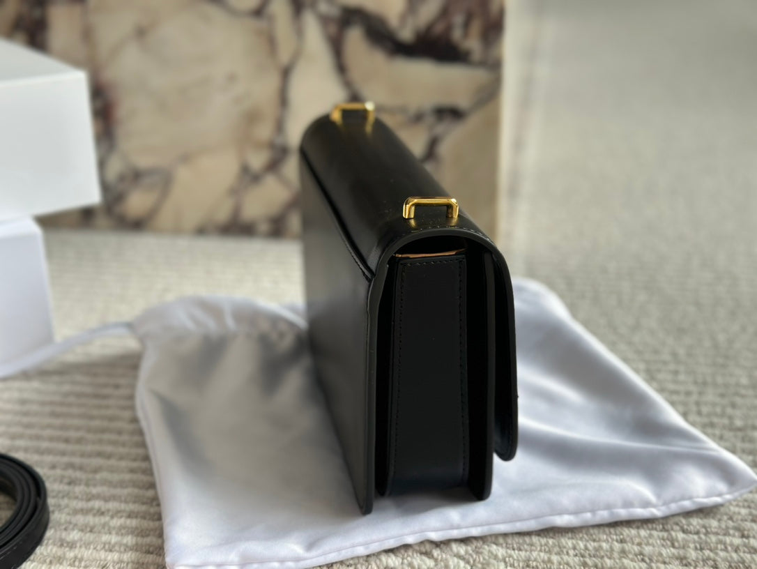 LOE GOYA BAG 23 IN BLACK SILK CALFSKIN mysite