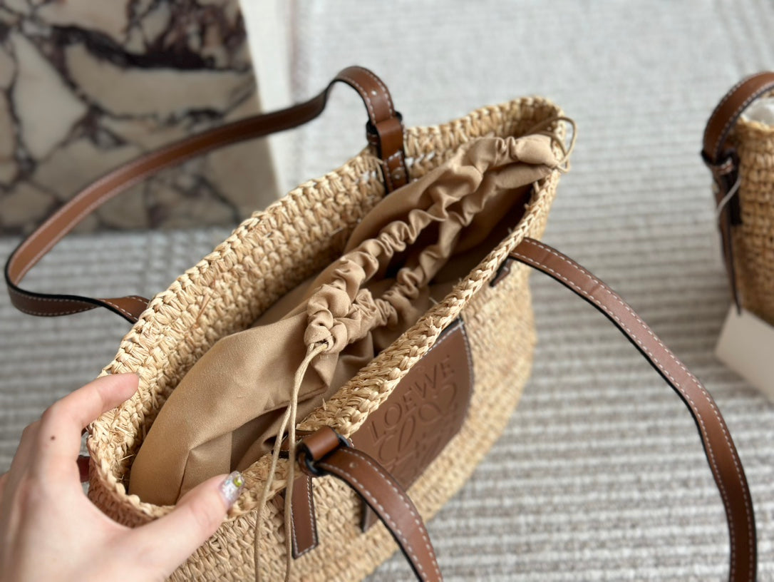 LOE 27 SUMMER WOVEN BASKET IN NATURAL RAFFIA mysite